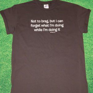 "NOT TO BRAG" Original Design by MAVERICK TEES Men's Graphic Tee Shirt in black